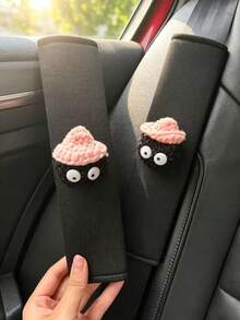 Cute Coal Ball Car Seat Belt Shoulder Pad, Soft Anti-Chafing Interior Decor Cover, Universal Fit Car Interior Decoration, Soft Anti-Abrasion Shoulder Protector - Coal Ball - View 8
