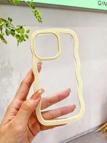 3D 2合1大波浪手機殼 防摔、防汗、防指紋、耐磨、不褪色，相容 iPhone - 黃色 - 查看 3