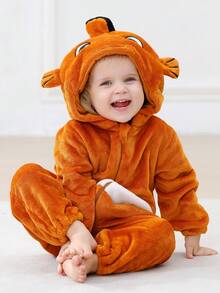1Pc Baby Cartoon Animal Pattern Flannel Comfortable And Cute Autumn And Winter Products,Suitable For Everyday Use - Multicolor - View 10