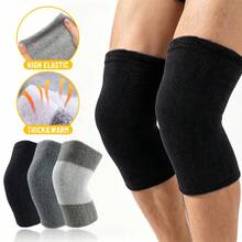 2pcs Thickened Towel Knee Pads, Soft Comfortable Warm Design, Unisex, Suitable For Running, Hiking, Fitness And Daily Activities - Multicolor - View 6