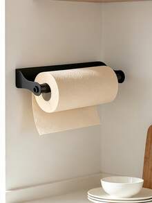 Multifunctional Wall Mount Tissue Roll Holder Available In Long And Short Sizes, Under-Cabinet Hanging Rack For Kitchen Paper Towels And Bath Towels. Versatile Storage Organizer For Kitchen Counter And Bathroom Restroom Space. - Multicolor - View 3