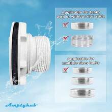 Amptyhub Threaded Inlet Strainer Kit Incl. Rubber Washer And Strainer Nut | Fits Intex Filter Pumps W/ 1-1/2" Hoses (1) - ColorA - View 5