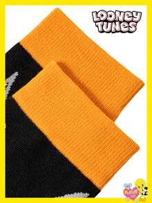 5 Pairs Unisex Socks Warner Bros. Co-Branded Bugs Bunny & Tweety Cartoon Animal Striped Mid-Calf Socks, Suitable For Halloween And Other Holidays, Autumn/Winter - View 9