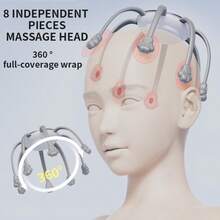 Electric Multi-Function Massage Head, Electric Scalp Massager, 9 Modes, 360 Degree Head Massager, Deep Scalp Massage, Suitable For Relaxation, Headache Relief, Fatigue - Suitable For Home, Office, Scalp Massage Relaxation Tool - Multicolor - View 5