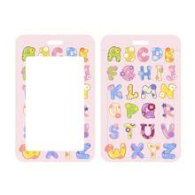 1 PC Letter Keychain - Colorful Floral Pattern, With "ABCD" Letters Printed On It. Durable Polyester Material ID Card Holder, Suitable For Keys, Credit Cards And Various Accessories. It Is An Ideal Gift For Fans And A Practical Keychain Accessory. - Rectangle - View 6