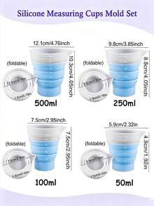 Collapsible Silicone Measuring Cup, Reusable Foldable Container Measuring Cup, Multi-Purpose Silicone Mixing Cup, Suitable For Paint Mixing, Resin Jewelry Crafts, Heat-Resistant Soft Silicone Measuring Cup, Suitable For Studio And Outdoor Handmade Creations - Multicolor - View 5