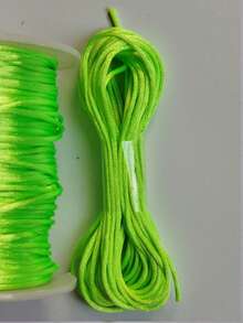Silk Thread Satin Cord 1mm - 5 Meters Various Colors - Neon Green - View 1