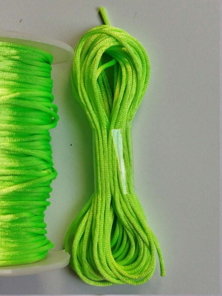 Silk Thread Satin Cord 1mm - 5 Meters Various Colors - Neon Green - View 1