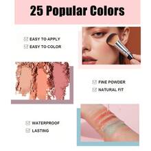 Cosmetics Set 16-Color Eyeshadow Palette, Lip Gloss, Contour Cream, Blush, Eyebrow Powder, Black Eyebrow Pencil, Brush Combination Set - Black - View 6