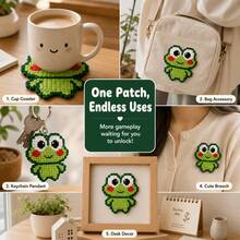 [DIY Pixel Bead Crochet Kit]Pixel Healing Frog Crochet Kit, Suitable For Adult Beginners Handmade Semi-Finished Product Set. Includes Full Set Of Tools (Random Color Accessories) And English Guide. No Bead Template Needed. Crochet Out Pixel Style, Can Make Keychains, Pendants - DIY Crochet Kit - View 6