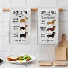 MEMNUN 2 piezas Toallas de cocina con estampado de Corgi & Dachshund y eslogan divertido de Café&Perros 15.75*23.62in(40*60cm) Microfibra moderna suave Toallas de plato, Toallas de cocina, Toallas de mano, Toallas de plato, Decoración del hogar, Decoración de cocina Cocina Horneado Toallas de té Toallas de mano Accesorios de cocina Lavables a máquina Suministros de limpieza Adecuado para cocina de restaurante Decoración festiva y regalo Todas las estaciones - Multicolor - Ver 6