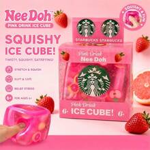 1pc High-Quality Soft Rubber Slow Rebound Ice Cube Squeeze Toy, Beverage Theme Series Stress Relief Gadget, Multi-Flavor Theme Decompression Toy, Soft Rubber Durable And Non-Deformable Stress Relief Item, Transparent Glossy Realistic Ice Cube Shape Squeeze Ball, Office Home Stress Relief And Emotional Release Toy, Adult Anxiety Relief Hand Toy, INS Style Creative Desktop Decor - Multicolor - View 1