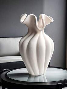 1pc Elegant Vase, Compact Stem, Suitable For Desk Placement, Can Hold Dried Flowers Or Withered Flowers, Rough Surface Design, Modern Innovative Style, Suitable For Home Decor - Multicolor - View 3