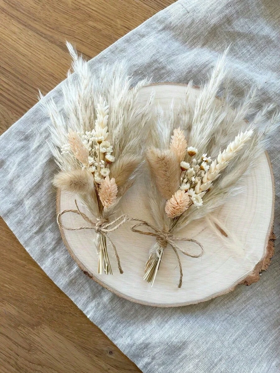 1/2/6/12/20件 人造花 波希米亞風小花束 迷你花瓶花藝裝飾 桌上裝飾 信箱禮物 - 棕色3 - 查看 1