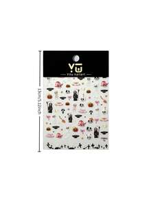 2026 New Halloween Nail Stickers 3D Skull Bat Skeleton Spider Web Gothic Horror Self-Adhesive Nail Decals For Cosplay Party DIY Manicure Decor - Multicolor - View 5