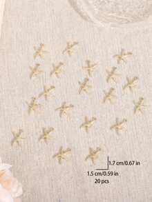 20pcs Gold-tone Cute Starfish Diy Necklace, Bracelet, Pendant For Beach Holiday Theme - Yellow Gold - View 4