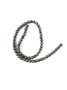 1 Untai Manik-Manik Bulat Halus Pirit Alami, Manik-Manik Batu Permata Kekayaan & Keberuntungan, Aksesoris Pembuatan Perhiasan DIY, 6mm 8mm 10mm - Perunggu - View 6