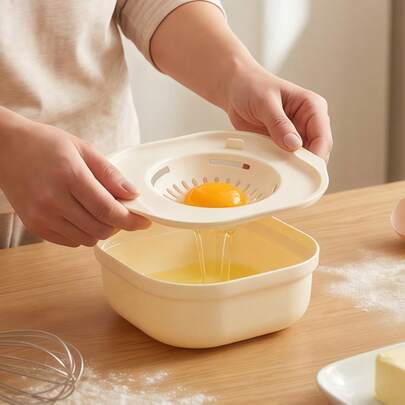 Egg Yolk Separator Divider Holder, White Plastic Egg White Filter, Household Eggs Tool, Cooking Baking Tool, Kitchen Gadget