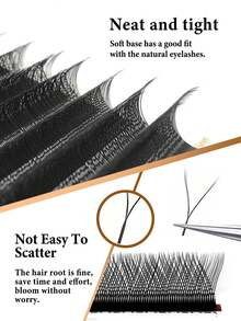 FOXYMEI 12 Rows New W-Shaped Eyelashes C/D/LU(M) Curl W-Shaped Lash Extensions YY/3D/4D/5D Imported Material Handmade Natural False Eyelashes 7-15mm Pre-Made Dense Fan Shape 0.07mm Thickness Lightweight Soft Automatic Blooming Salon Style - C - View 3