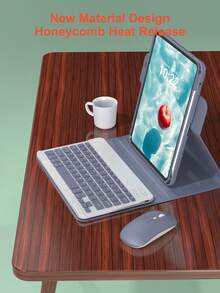 360°旋轉鍵盤保護殼與滑鼠套組，相容 iPad A16 11代/10代/9代/8代/7代/6代/5代、Air 10.9"/11"/10.5"/9.7" 及 Pro 11" (1代/2代/3代/4代)，內建筆槽、可拆卸無線鍵盤 (150mAh 電池) 與 PU 皮革保護殼，薰衣草紫 - Lavender Purple 360° Rotating Mouse and Keyboard - 查看 6