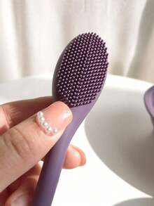 1pc Double-Sided Mask Brush With Detachable Mask Head, Deep Cleansing Facial Massager, Premium Purple - Multicolor - View 7