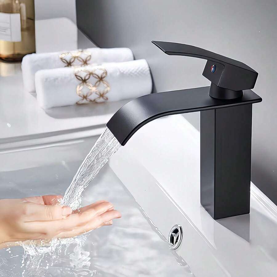 Modern Black, White & Gold 3-Color Bathroom Faucet, Durable Valve Core, Baked Paint Finish, Single Handle Hot & Cold Mixer Tap, Multi-Purpose Faucet For Vanity Sink, Basin, Kitchen And Bathroom