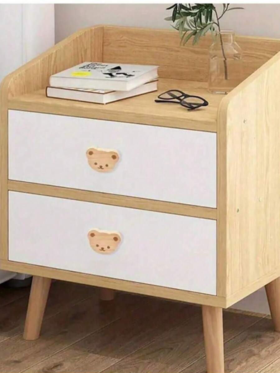 1/3/8pcs Bohemian Style Vanity Drawer Pulls, Cute Beech Wood Animal Drawer Handles, Suitable For Cabinet Furniture Decor, Includes Installation Screws - Wood Color - View 1