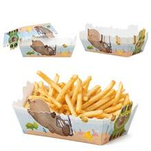 6/12pcs Capybara Food Trays, Capybara Theme Birthday Party Decoration Snack And Cookie Serving Containers, Party Supplies, Baby Shower - View 3