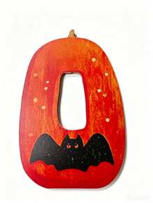 Cute Halloween BOO Wooden Desktop Decor, Polka Dot Ghost & Bat Pumpkin Sign, Spooky Style Multi-Layer Tray Ornament, Autumn Halloween Home Decoration, Suitable For Party Lovers - A - View 9