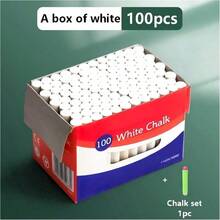 100pcs/50pcs Multi-Color Boxed Teaching Chalk, White Macaron & Assorted Colors, Fine Texture, Even Coloring, Break-Resistant, Suitable For Teachers' Classroom Instruction, Children's Doodle Drawing, Classroom Blackboard Writing, Home Painting Educational Tool - Multicolor - View 9