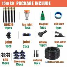 DIY Drip Irrigation Kit, Automatic Watering System With 360° Adjustable Brass Nozzle, Bendable Quick Connect Sprayer For Potted Plants, Elevated Flower Beds, Greenhouse, Garden Vegetable Bed Watering & Cooling - A - View 23
