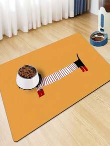 Pet Feeding Mat/Placemat Designed For Food And Water Bowls; Ideal For Messy Eaters And Pets Prone To Making A Mess On The Floor. Made From Durable, Easy-To-Clean Polyester And Featuring A Cute Dachshund Print. Available In Various Sizes To Suit Cats, - Multicolor - View 9