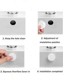 2/4/8pcs Plastic Sink Hole Overflow Cover For Kitchen & Bathroom, Basinim Bathtub Drain Stopper, Circular Basin Overflow Ring (Suitable For Aperture 22-24mm), Mother's Day, Father's Day Home Bathroom Decor Fall Decor Back To School - Multicolor - View 8