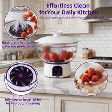 Oversized USB Rechargeable Fruit Vegetable Cleaner, Upgraded Multi-Battery Design For Long Endurance, High Efficient Portable Food Purifier With Stylish Look & Premium  Material, Ideal For Home, Picnic & Travel, Perfect Gift For Mom - White - View 6