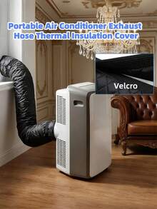 1pc Portable AC Hose Insulation Sleeve, Portable Air Conditioner Insulation Hose Cover, Fits 5 Inch (Approx. 12.7 Cm) And 5.9 Inch (Approx. 15.0 Cm) Exhaust Hose, Easy To Install, With 3 Adjustable Buckle Straps, Black - Portable AC Hose Insulation Sleeve - View 3