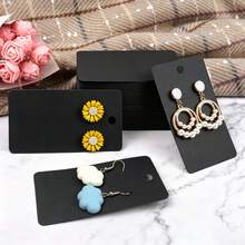50 piezas Tarjetas de papel kraft para aretes 6*9cm Tarjetas para collares Tarjetas para joyas Tarjetas para aretes Tarjetas para collares y aretes de botón - Negro - Ver 9