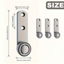 2pcs Heavy Duty Silent Sliding Door Wheel Set, Includes 4 Wheels And 8 Screws - Metal Structure, With Guide Rollers, Suitable For Underbed Storage Cabinets, Storage Boxes, Slide Rail Wheels, Sliding Door Hardware Set, Sliding Door Hardware - 2 - View 7