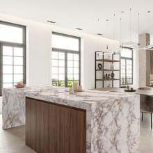 Marble Pattern Kitchen Oil-Proof Film, Stove Waterproof & Moisture-Proof Self-Adhesive Wallpaper, Countertop & Cabinet Renovation Tile Sticker - 1PC - View 10