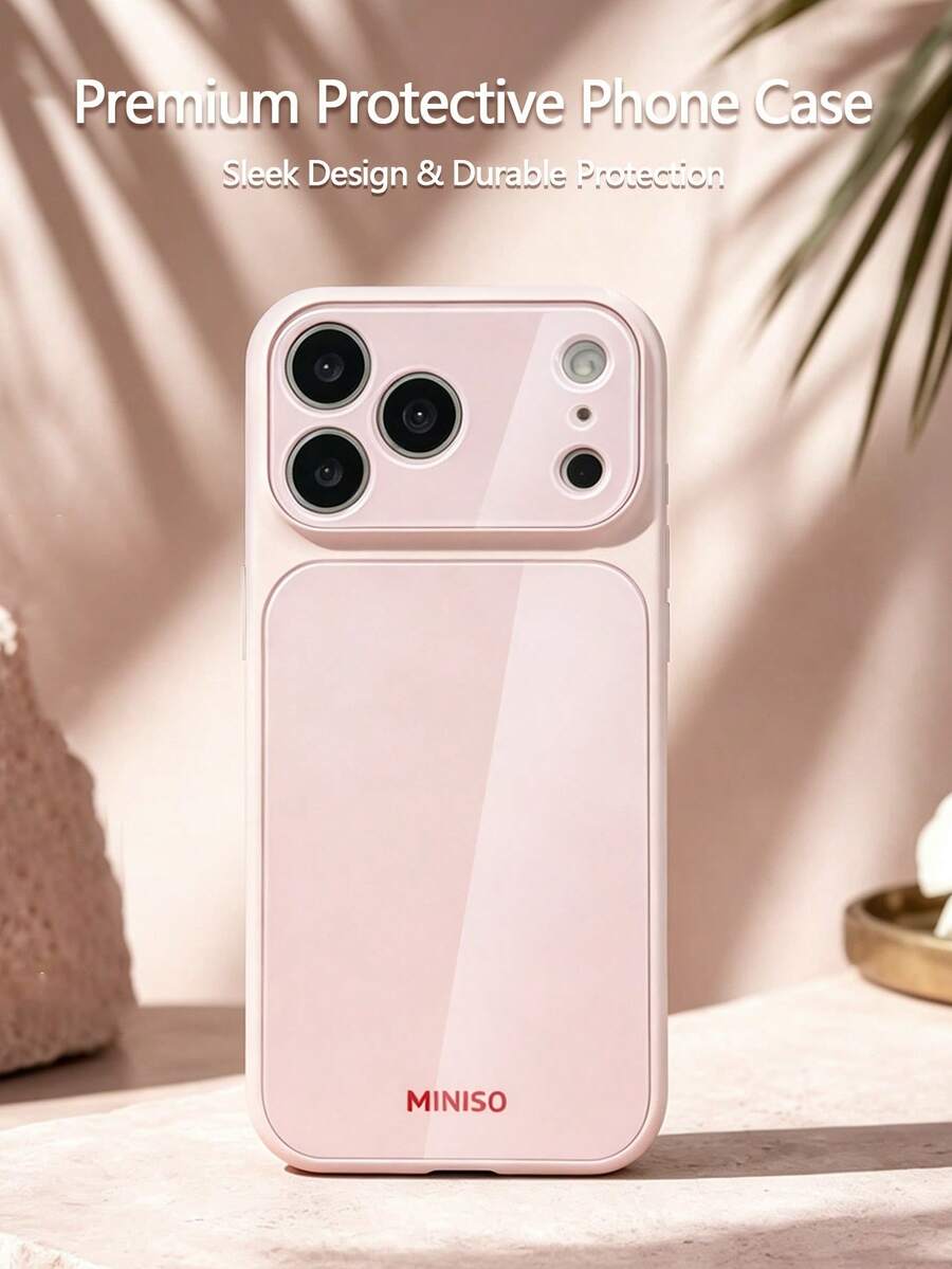 MINISO 官方授權壓克力雙鏡大窗手機殼 1入,情人節簡約純色商務防摔萬用雙層保護,適用 Apple AIR/17ProMax/17Pro/17/15ProMax/15Pro/15Plus/15/XSMax/XR/X/7Plus/7/16ProMax/16Pro/16Plus/16/14ProMax/14Pro/14Plus/14/13ProMax/13Pro/13/12ProMax/12Pro/12/11ProMax/11/15ProMax 系列 - 粉色 - 查看 1
