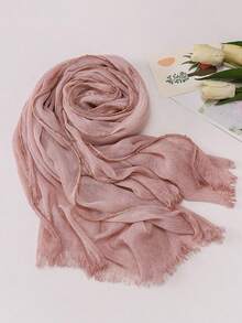 1pc New Dyed Chain Beaded Scarf, Women's Muslim Hijab, Daily Evening Wear, Beach, Sun Protection, Lightweight Soft Shawl, Holiday Gift - Multicolor - View 23