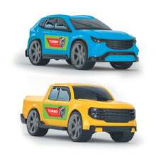 Kit 02 Mini Carrinhos Duo Cars Roda Livre 13cm Briquedos - BS Toys - Multicolorido - Visão 2