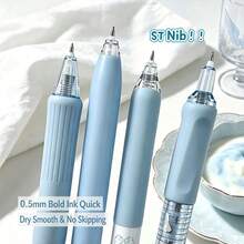 4pcs Blue Star Angel Neutral Pen Set, Ins Student Quick-Dry ST Tip Ballpoint Pen, 0.5mm Black Ink Refill, Smooth Quick-Dry Ink, Cute Angel Wing Pen Top, Suitable For Students, Teachers, Office Workers, Diary And Daily Use - Multicolor - View 8