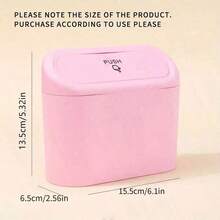 1pc Pink Mini Creative Car Trash Can - A - View 2