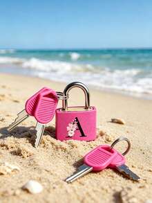 Mini Anti-Theft Lock Key Set With 2D Flat Letter A-Z, Portable Bright Anti-Theft Lock, Heavy Duty Key, Secure Luggage Lock, Key Safety Lock, Indoor/Outdoor Bicycle Helmet Cabinet Door Lock, Home Security, Travel - Multicolor - View 6
