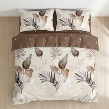 Beige Microfiber Duvet Cover Set, 3 Piece Bedding Set With Pillowcases, 100% Polyester - Size 180X200CM Options - Beige - View 4