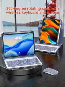 Lavender Purple 360° Rotating Mouse and Keyboard
