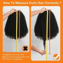 Smilegirl Kinky Curly 3-In-1 Real Hair Half Wig With Drawstring, Seamless Flip Wig, Glueless, Half-Up Half-Down, Beginner Friendly For Women, 26 Inch - Natural Black - View 12