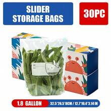 60pcs/50Pcs/45Pcs/25Pcs/15Pcs Assorted Sizes Ziplock Food Storage Bags In Dispenser Box, Leakproof Reusable Seal Bags With Cute Cartoon Prints, Easy-Tear Clear Plastic Food Bags For Snacks Fruits Vegetables Meal Prep Travel Organization - Yellow - View 22