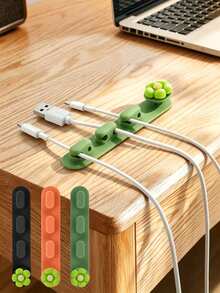 Desktop Cable Organizer Silicone Soft Office Cable Management Clip Phone Data Cable Holder Car Adhesive Anti-Tangle - Multicolor - View 1