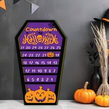 2D Flat 1 Set Creative Halloween Theme Countdown Calendar Decoration, Practical Halloween Pumpkin Countdown Calendar, Desktop Decor, Holiday Decoration, Fashionable Halloween Gift For Close Friends, No Electricity Required - A - View 6